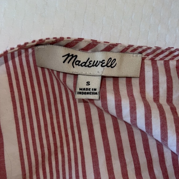 Madewell red white wrap around shirt blouse /small - Picture 3 of 5